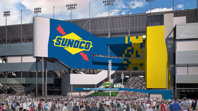 A concept image of the Sunoco injector at Daytona International Speedway. Sunoco is the newest Founding Partner of DAYTONA Rising, a $400 million frontstretch redevelopment project that is scheduled to be completed in January 2016.