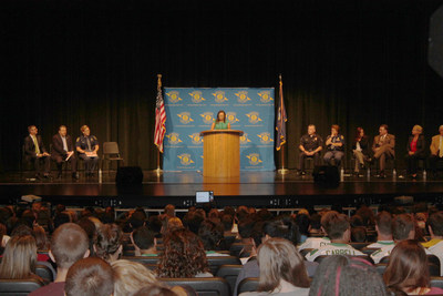 The Distracted Driving kick off event hosted by Michigan State Police and Verizon at Novi High School on September 25, 2015.