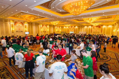 More than 1,000 volunteers at The Venetian Las Vegas assemble hygiene kits as part of the Las Vegas Sands Global Hygiene Kit Build with Clean the World, a 24-hour global effort that took place sequentially at Las Vegas Sands' Singapore, Macao, Bethlehem and Las Vegas properties.  Volunteers worked around the clock and around the globe to build 200,000 hygiene kits, the most ever assembled for Clean the World, for people in need.