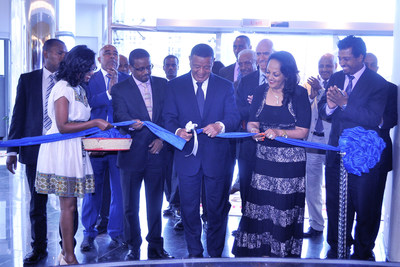 Marriott Executive Apartments Addis Opens with President Mulatu Teshome cutting the ribbon