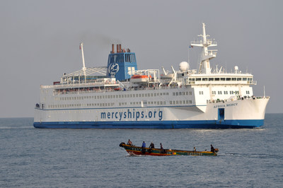 The Africa Mercy, a private hospital ship operated by Mercy Ships.