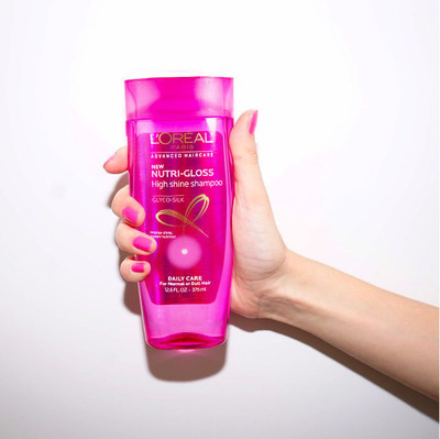 New from L'Oreal Paris, Advanced Haircare Nutri-Gloss is the latest tailor-made solution from Advanced Haircare. The Nutri-Gloss system of shampoo, conditioner and glossing mist with Glyco-Silk acts like a glossing treatment with every use, imparting a silky, flowing touch and new luster for every strand.