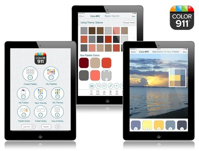 The Color911 app providing color help and inspiration on the iPad.