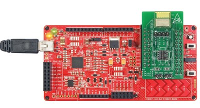 Pictured is the EZ-BLE PSoC Module Eval Board and BLE Pioneer Kit from Cypress Semiconductor Corp. The fully certified, easy-to-use, end-to-end solution reduces time-to-market and costs for IoT products and a wide range of wireless applications.