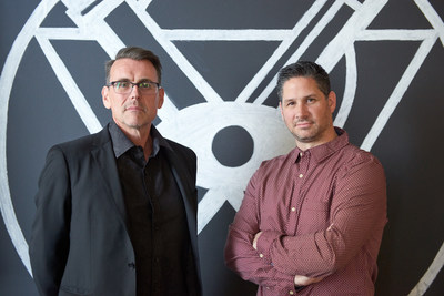 TracyLocke CEO Hugh Boyle (left) and CCO Mike Lovegrove (right), standing in front of The Design Collective logo, will be putting craft, design and innovation at the heart of their business.