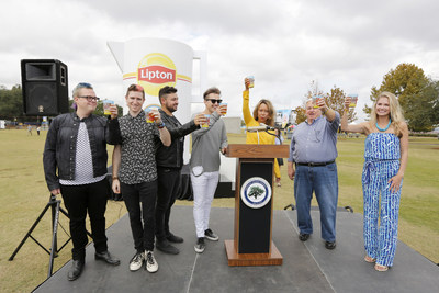 As part of Lipton's 125th anniversary, Lipton broke the Guinness World Records title for the Largest Iced Tea at the Be More Tea Festival in North Charleston, S.C. on Oct 24, 2015. Local celebrity Cameran Eubanks, Walk The Moon, North Charleston Mayor Keith Summey and Lipton's Director of Marketing Melanie Watts toasted to kick off the festival.