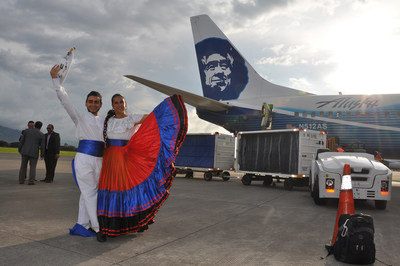 Mariachi dancers greeted passengers arriving at Juan Santamaria International Airport on Oct. 31.