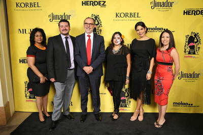 Event sponsors (from l to r) Veronica Viviana Wilson, "Siempre Mujer" Associate Publisher; Gilberto Gutierrez, Senior Brand Manager for HERDEZ(R) Brand at MegaMex Foods; Carlos M. Sada, Consul General of Mexico in Los Angeles; Susana Thomas, Multicultural Market Manager for Brown-Forman; Cristy Marrero, Group Content Chief of Meredith Hispanic Media and Editor-in-Chief of "Siempre Mujer"; and Maria Sanchez Santiago, International Marketing Manager of Ancestry...