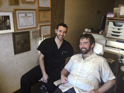 Chicago dentist Dr. David Gershenzon (left) provided dental treatment to Jesse, a patient in Dental Lifeline Network's Donated Dental Services (DDS) program.
