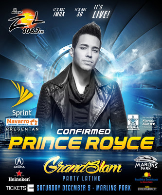 Prince Royce Confirmed for Grand Slam Party Latino.