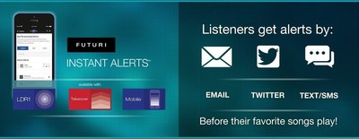 Futuri Media's patent Instant Alert feature sends radio listeners e-mails, text, and tweets when their favorite songs are about to play on the air. Nielsen Audio reports positive correlations between stations using Instant Alerts and broadcast ratings increases.