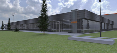 The Timken Company will build a new bearing manufacturing plant in Romania, shown in this rendering.