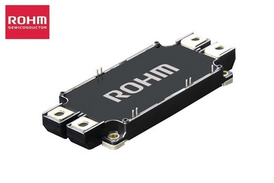 ROHM's new BSM300D12P2E001 1200V/300A full SiC power module is designed for high power inverters and converters in solar power conditioners and industrial equipment. Features include an optimized the chip layout and module construction that significantly reduces internal inductance, suppressing surge voltage while enabling support for higher current operation up to 300A. In addition, 77% lower switching loss vs. conventional IGBT modules supports high-frequency operation, contributing to smaller cooling countermeasures and peripheral components.