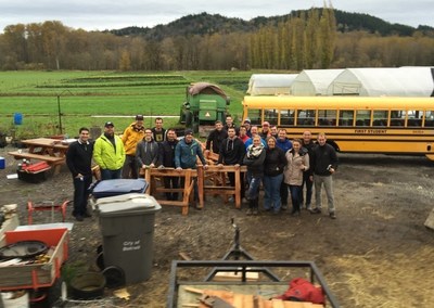 Seattle DocuSign Employees Build Sawhorses For Sodbusters On The Chinook Farm In Washington