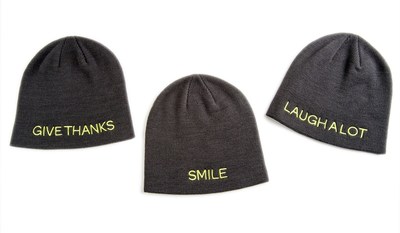 The Giving Hat™ is a stylish winter knit hat, one-size-fits-all and available in three versions embroidered with messages inspired by St. Jude patients and their families: 