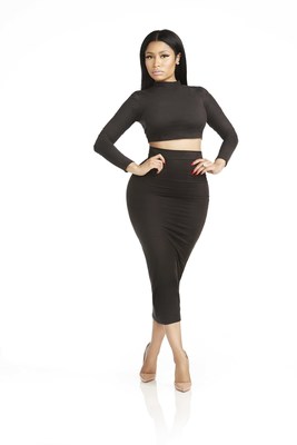 Ultrasuede pencil skirt and crop top from the Nicki Minaj Classic Collection, sold exclusively at Kmart and Kmart.com. Nicki Minaj models a pencil skirt and crop top from her new Classic Collection, sold exclusively by Kmart.