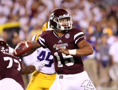 Mississippi State quarterback Dak Prescott, who set 38 school records for passing, rushing and scoring during his career, won the C Spire Conerly Trophy as the Magnolia State's top college football player for the second year in a row.