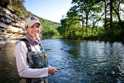 Fly fishing for rainbow trout in New Braunfels is possible year around in the cold trace waters of Canyon Lake flowing into the Guadalupe River. In restricted harvest areas of the river, larger specimens offer great fly fishing adventures.