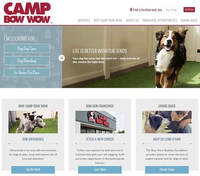 Camp Bow Wow, the nation's largest pet care franchise, unveils new website and updated brand image.