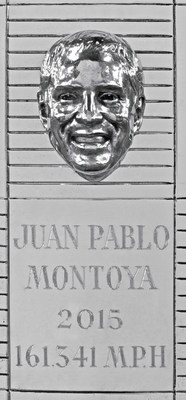 The three-dimensional sterling silver image of 2015 Indianapolis 500 winner Juan Pablo Montoya was unveiled on the iconic Borg-Warner Trophy, which features every winner of the Indianapolis 500 dating back to Ray Harroun in 1911.