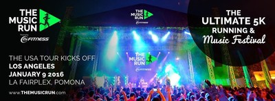 The Music Run. The Ultimate 5K Running & Music Festival kicks off its US tour in Los Angeles on January 9, 2016 at the LA Fairplex, Pomona. For more information visit www.themusicrun.com