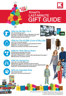 Kmart helps customers and Shop Your Way members complete their shopping lists with a last-minute gift guide perfect for everyone.