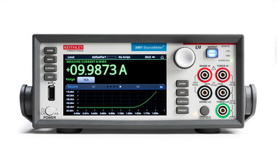 The Keithley 2461 High Current SourceMeter SMU Instrument offers advanced capabilities for creating precisely-controlled 10 amp/100 volt, 1000 watt high-current pulses that minimize power device thermal effects and maintain device integrity. Its dual 18-bit high speed digitizers facilitate measuring actual device operation that can be graphically displayed right on the front panel for immediate analysis. Based on the successful 2450 and 2460 SMU platforms…