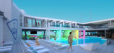 Topgolf Las Vegas swimming pool on third level rendering
