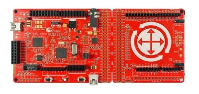 Pictured is Cypress's CY8CKIT-046 PSoC 4 L-Series Pioneer Kit, which is a low-cost hardware and software platform to enable design and debug of PSoC 4 L-Series devices.