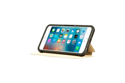 Strada Series for iPhone 6s Plus covers the screen with a folio and doubles as a display stand.