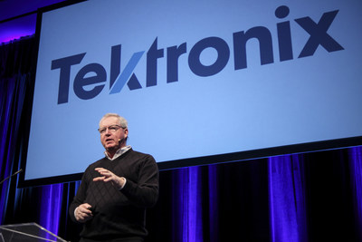 Tektronix president, Pat Byrne, unveils the new logo to employees, marking the most significant change in its visual identity in 24 years. Founded in 1946, Tektronix is one of the most iconic companies in the electronics industry. On the eve of the company's 70th anniversary, the refreshed logo pays homage to this heritage while pointing the way toward the next phase of the company's evolution, one focused on accelerating the realization of innovative, world-changing technologies.