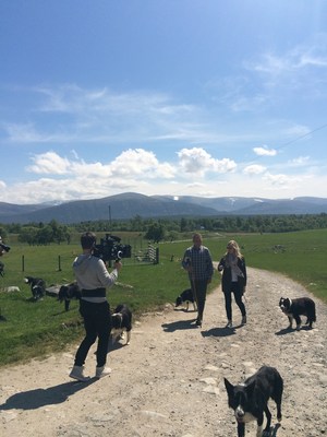 #ModernTraveler host Alyssa Caverley films at Leault Farm in Cairngorms National Park in the Scottish Highlands.