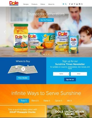 Dole Packaged Foods, LLC new U.S website, dolesunshine.com