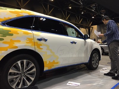 The Gateway Area Acura Dealers provide a brand-new 2016 Acura MDX to serve as a canvas for art-duo Rather Severe at the 2016 St. Louis Auto Show.