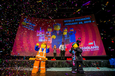 Celebrities, media and VIPs gathered Jan. 28 at LEGOLAND(R) Florida Resort in Winter Haven, Fla., for the world premiere of "The LEGO(R) Movie(TM) 4D A New Adventure." A Hollywood-style gala built for kids celebrated the eagerly awaited debut of the brand-new attraction, which combines 3D computer animation, "4D" effects such as wind, water and fog, and the same sly humor that made the movie a worldwide blockbuster. The 12 ½-minute film opened to guests Jan. 29 and plays multiple times per day in the Florida theme park's Wells Fargo Fun Town Theater.