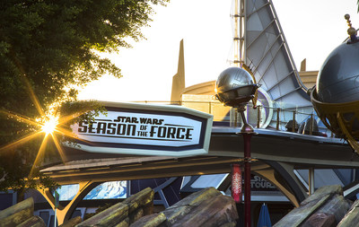 STAR WARS SEASON OF THE FORCE AT DISNEYLAND PARK -- As the Force awakens at the Disneyland Resort, Star Wars Season of the Force brings exciting new experiences to Disneyland Park to celebrate all things Star Wars. Season of the Force entertains fans of the famous film saga and guests looking forward to the future Star Wars-themed land. Among the elements entering this galaxy are Star Wars Launch Bay, an interactive space, and the reimagined attraction, Hyperspace Mountain.  (Disneyland)