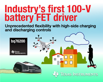 TI drives high-voltage batteries with industry's first 100-V high-side FET driver