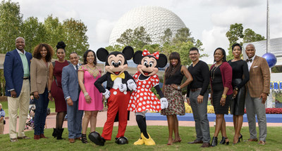 The Disney Dreamers Academy judges gathered at Walt Disney World this year to select the Disney Dreamers Academy Class of 2016. From left, Dr. Alex O. Ellis, Simply Ellis Custom Clothier CEO; Yolanda Adams, gospel music legend; Brandi Harvey, Steve and Marjorie Harvey Foundation executive director; Princeton Parker, Disney Dreamers Academy alumnus; Sonia Jackson Myles, founder and author of The Sister Accord; Mickey Mouse; Minnie Mouse...