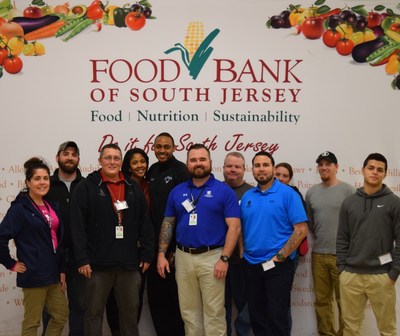 Wounded veterans and their families volunteer at the Food Bank of South Jersey.