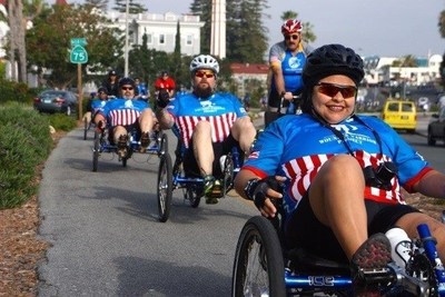Wounded Warrior Project Alumni riding through San Diego.