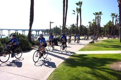 Wounded Warrior Project Alumni riding through San Diego.