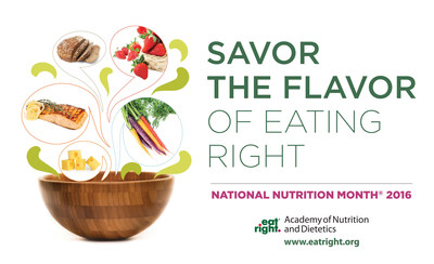 How, when, why and where we eat are just as important as what we eat. Making sure to enjoy the sights, sounds, memories and interactions associated with eating are essential to developing an overall healthy eating plan. That is why, as part of National Nutrition Month 2016, the Academy of Nutrition and Dietetics urges everyone to "Savor the Flavor of Eating Right." Learn more at www.eatright.org and follow #NationalNutritionMonth.