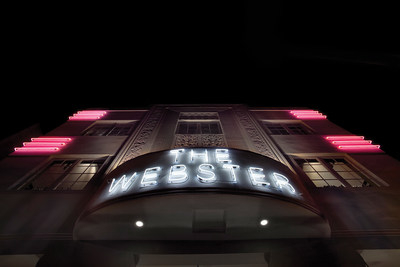 The neon marquee of The Webster Miami (Photo Credit: The Webster Miami Beach)