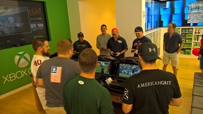 Wounded veterans compete in a Madden NFL '15 Tournament at the Microsoft Store.