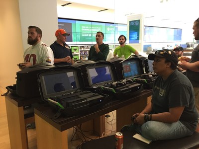 Wounded veterans compete in a Madden NFL '15 Tournament at the Microsoft Store.