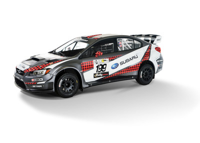 Travis Pastrana's new 2016 WRX STI rally car features accents of his signature plaid.