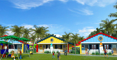 Opening in mid-2017, LEGOLAND Beach Retreat is a whimsically themed vacation resort that combines the fun of surf, sand and sun with the creativity of LEGO bricks on a picturesque site next to Lake Dexter in Winter Haven, Fla., adjacent to LEGOLAND Florida theme park. Distinguished by a colorful LEGO lighthouse, the village-style, lakefront resort will feature 83 single-story duplex units, offering 166 separate accommodations that sleep up to five.