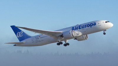 Air Europa takes delivery of its first 787 Dreamliner following a ceremony held at Boeing's 787 assembly site in North Charleston, South Carolina.