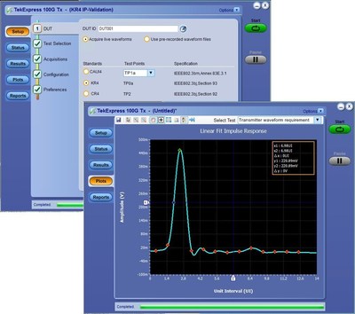 Available for Tektronix performance oscilloscopes from 33 GHz up to 70 GHz, the new TekExpress application supports 100G Ethernet (IEEE 802.3bj and IEEE 802.3bm Annex 83) electrical validation and characterization needs. Specific supported technologies are 100GBASE-CR4/KR4 and CAUI4 which are the principal electrical specifications for 100G Ethernet. With these additions, Tektronix now offers the industry's most complete set of IEEE 802.3bm and 802.3bj solutions covering both optical (100GBASE-SR4) and...
