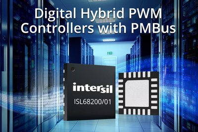 Intersil's easy-to-use ISL68200 and ISL68201 digital hybrid PWM controllers with PMBus deliver industry-leading transient performance